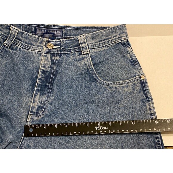 Vintage Y2K Bullhead 31x28 Baggy Loose Fit Wide Leg Faded Stonewash Denim Jeans - Picture 6 of 16